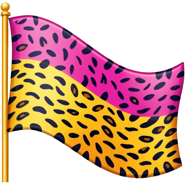 ￼ multicolored leopard print flag emoji
