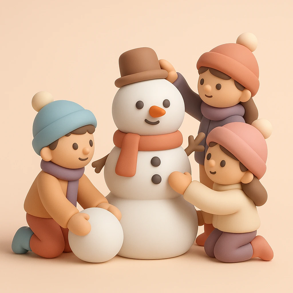 people making a snowman emoji