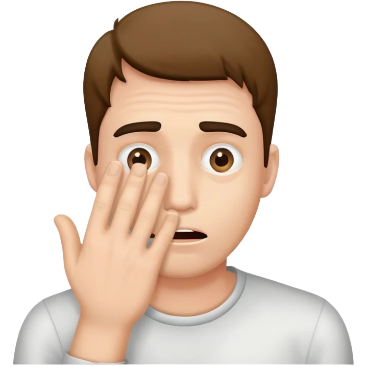 Парень закрывает лицо рукой, как будто ему говорят какую-то дичь emoji