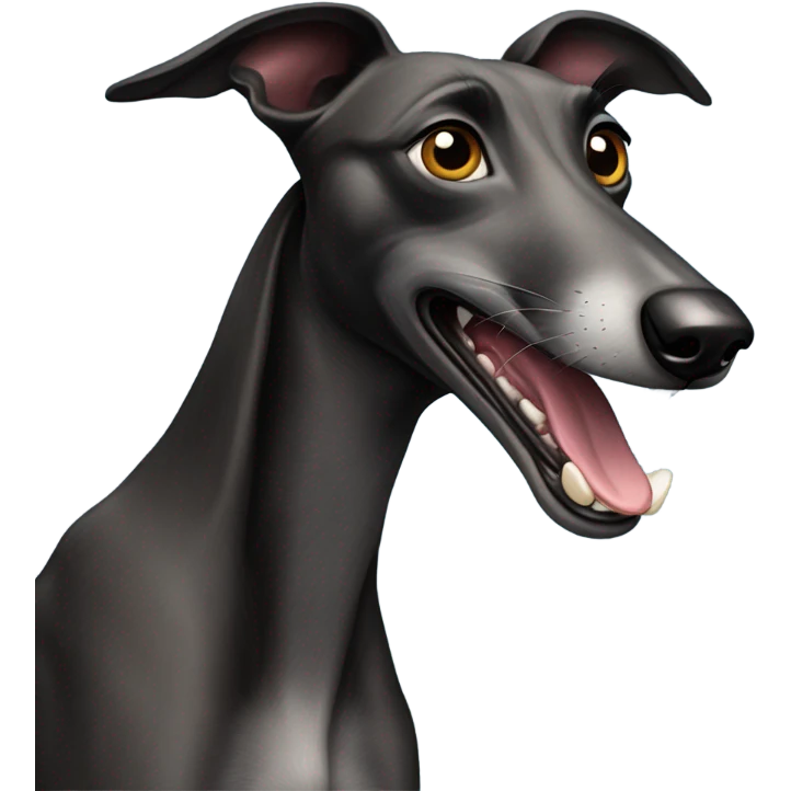 Black greyhound giving a speech  emoji