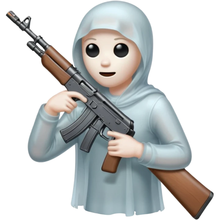 Ghost holding AK47 emoji