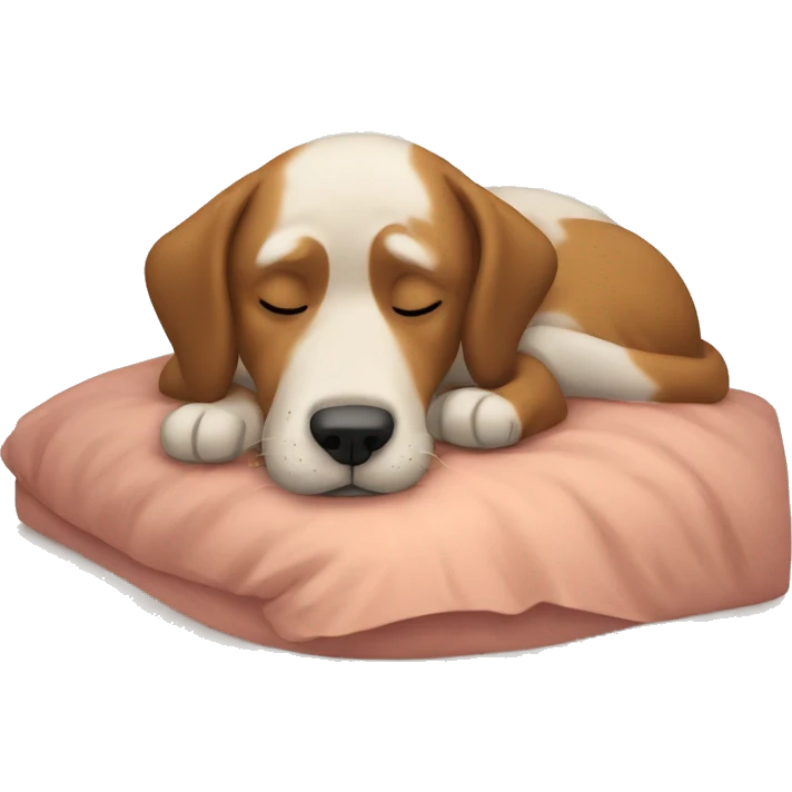Tired dog in bed emoji