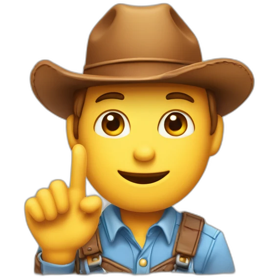 Un chat mignon avec de grands yeux et un chapeau de cow boy entre les mains emoji