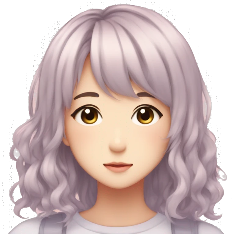 Gorgeous pastel anime style shojo tomboy with blushing face aesthetic trending style outside emoji