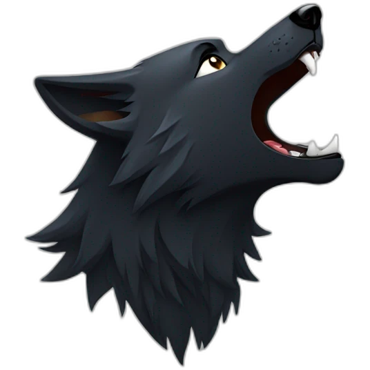 Black wolf howling  emoji