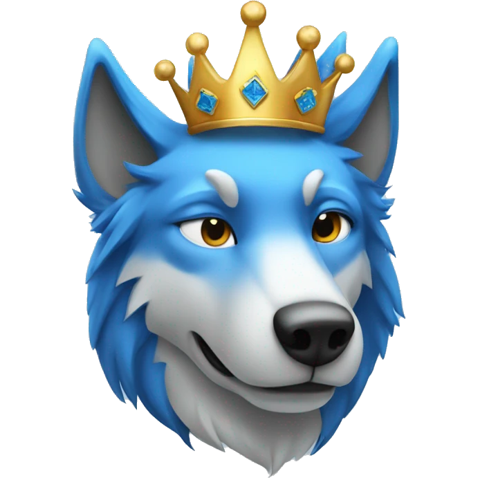 blue wolf with a crown and the word VIP emoji