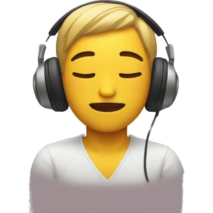 emoji eyes closed listening relaxing music emoji
