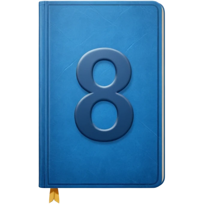 Blue book with a number "8" in the cover emoji
