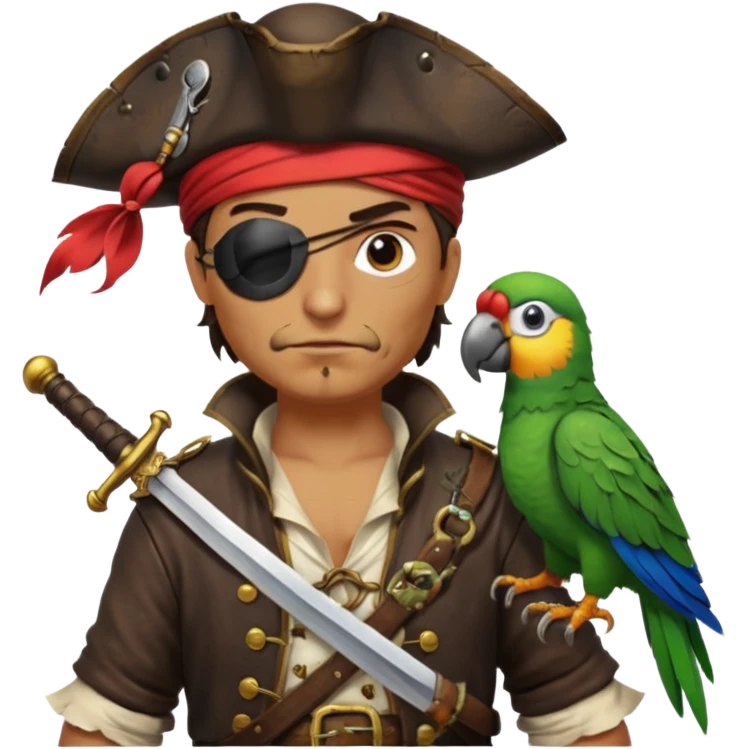 pirate and parrot emoji