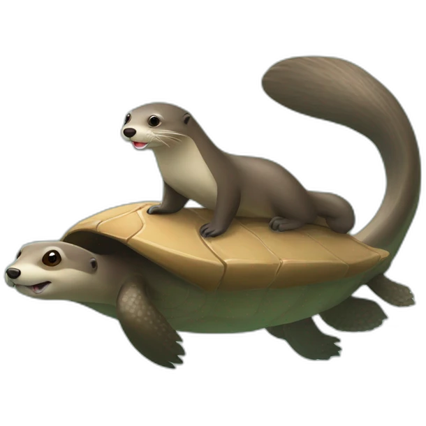 Loutre sur tortue emoji