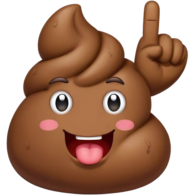 Poop putting up the middle finger emoji