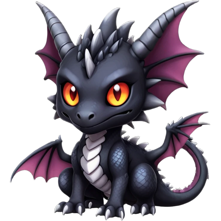 Gothic Badass Edgy Dark Mysterious Mystical Dragon-Beast-Trico-Noivern-Fursona emoji