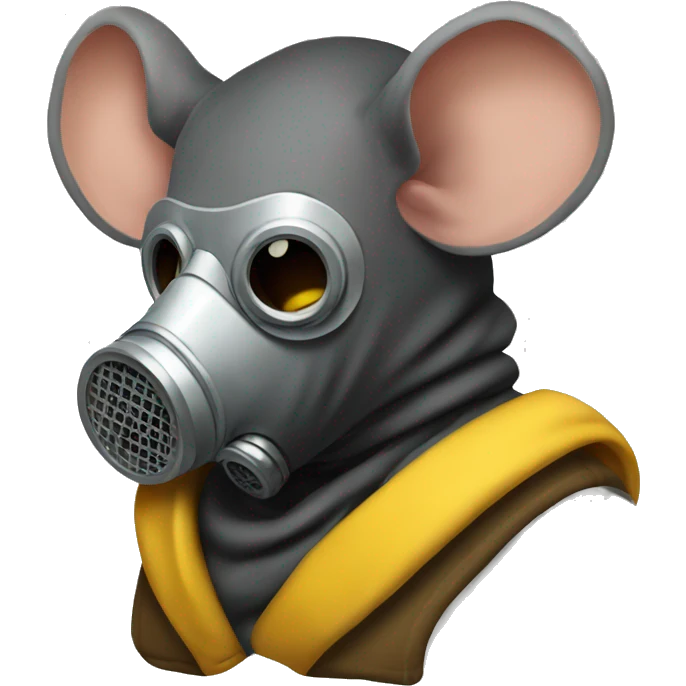 Profile of a rat with a cloth gas mask  emoji