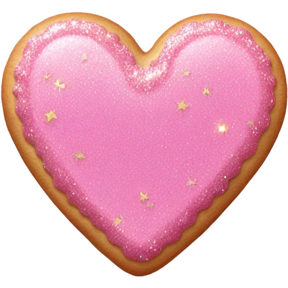 Pink heart shaped cookie with glitter  emoji