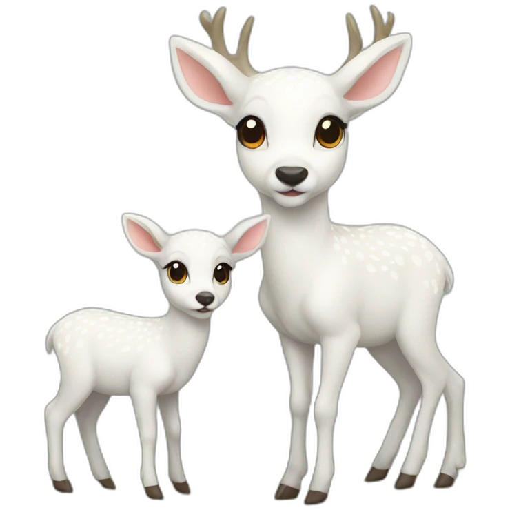 white deer family emoji