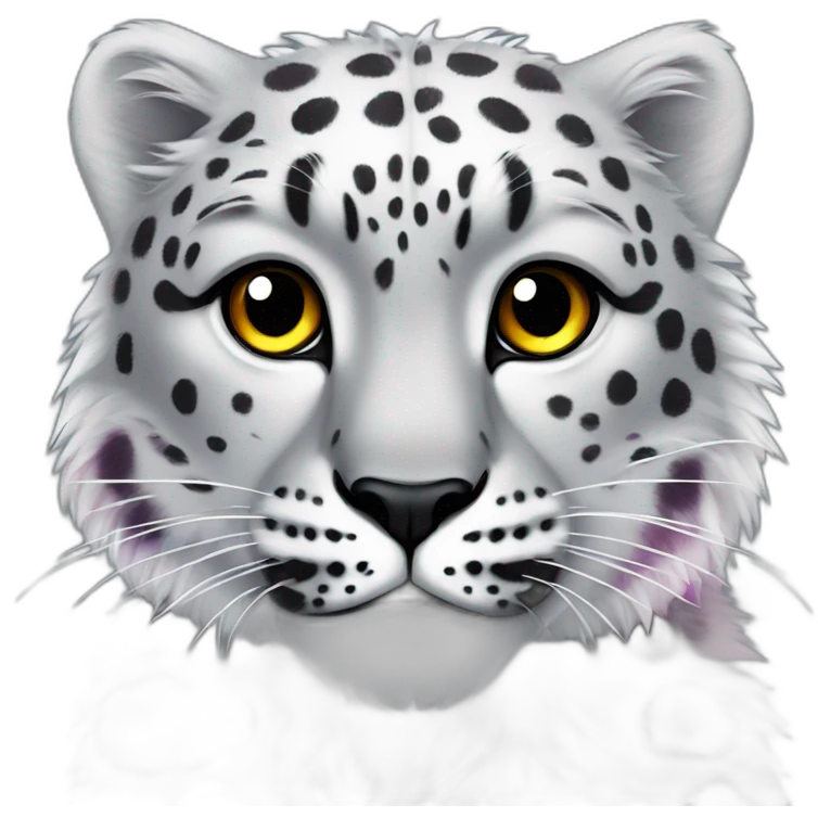 snow leopard with rainbow spots emoji