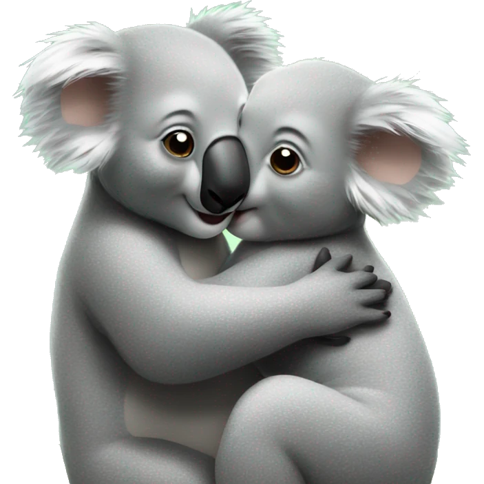 a male koala bear kissing a female koala bear emoji