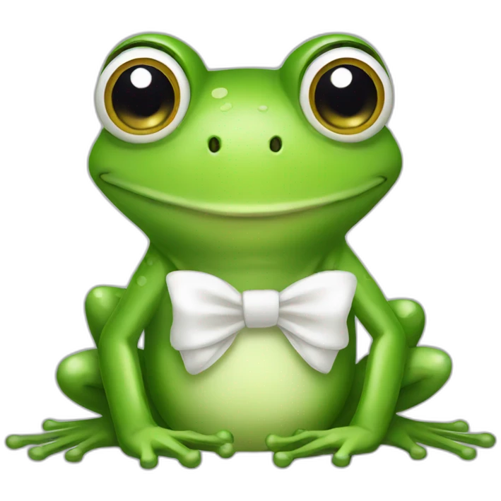 frog with a white bow emoji