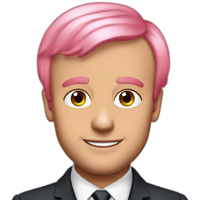 Emmanuel macron with pink hair emoji
