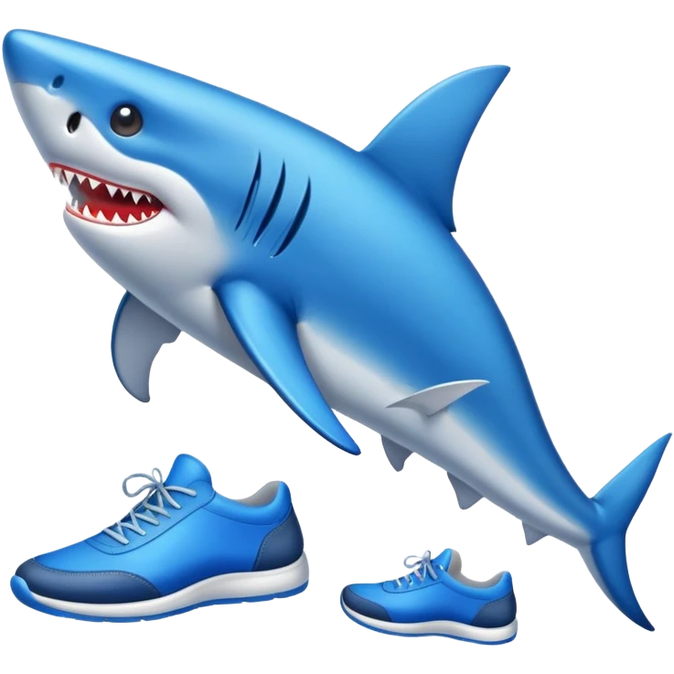 Tiburón con zapatos azules  emoji