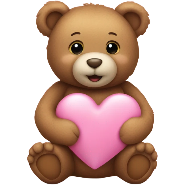 Teddy bear holding pink heart  emoji