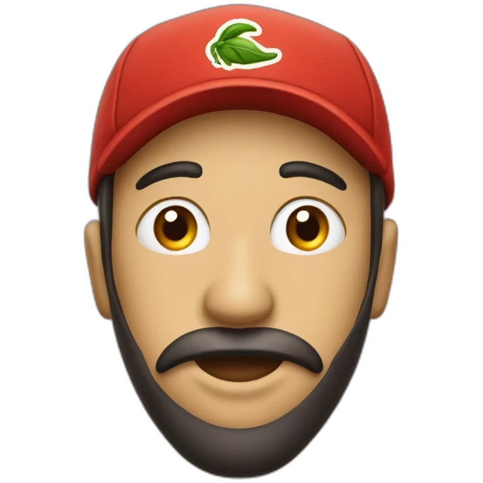 Piment rouge avec une casquette emoji