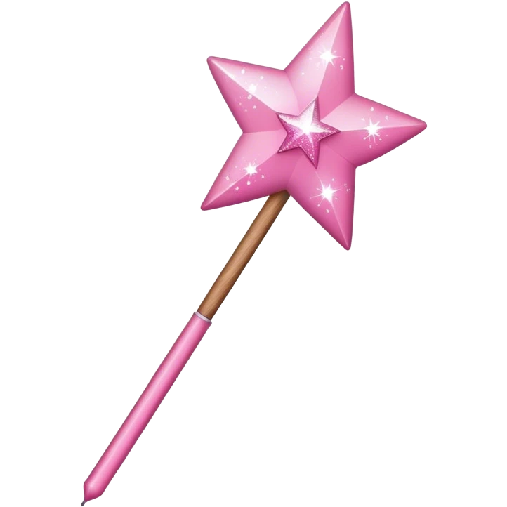 A pink wand with sparkles emoji