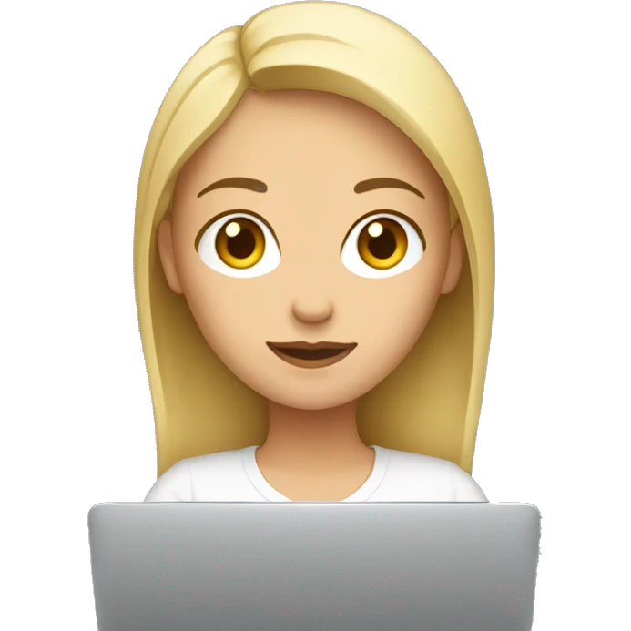 Mujer rubia con una laptop  emoji