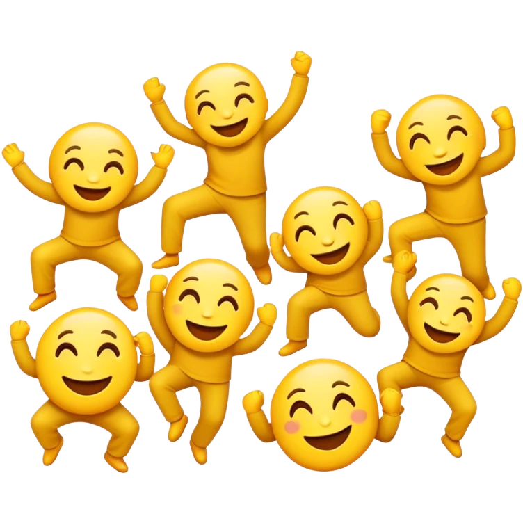 Emoji dancing and laughing emoji