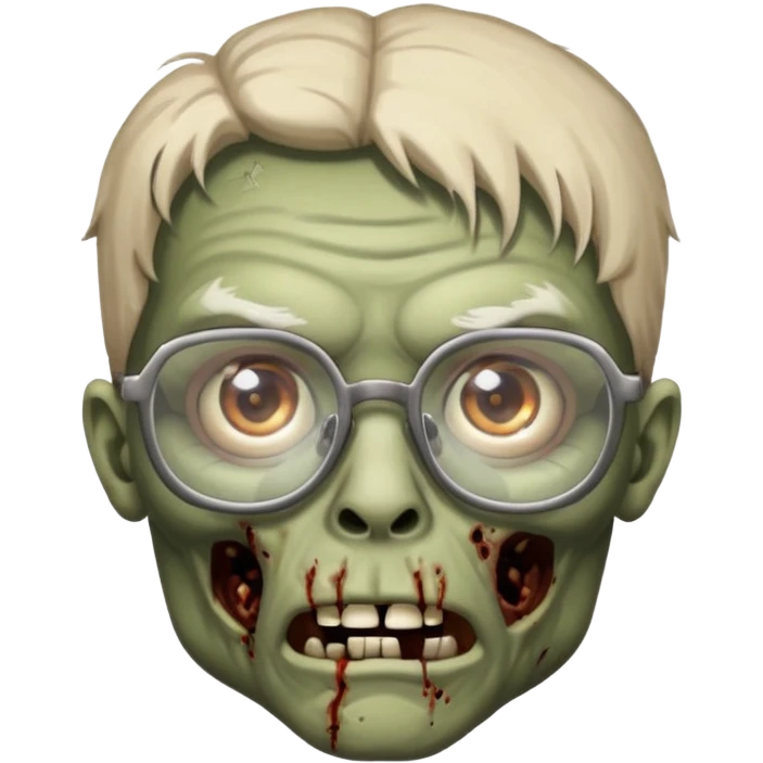 Zombie with big glasses more visible glasses, some difference between zombie and glasses emoji