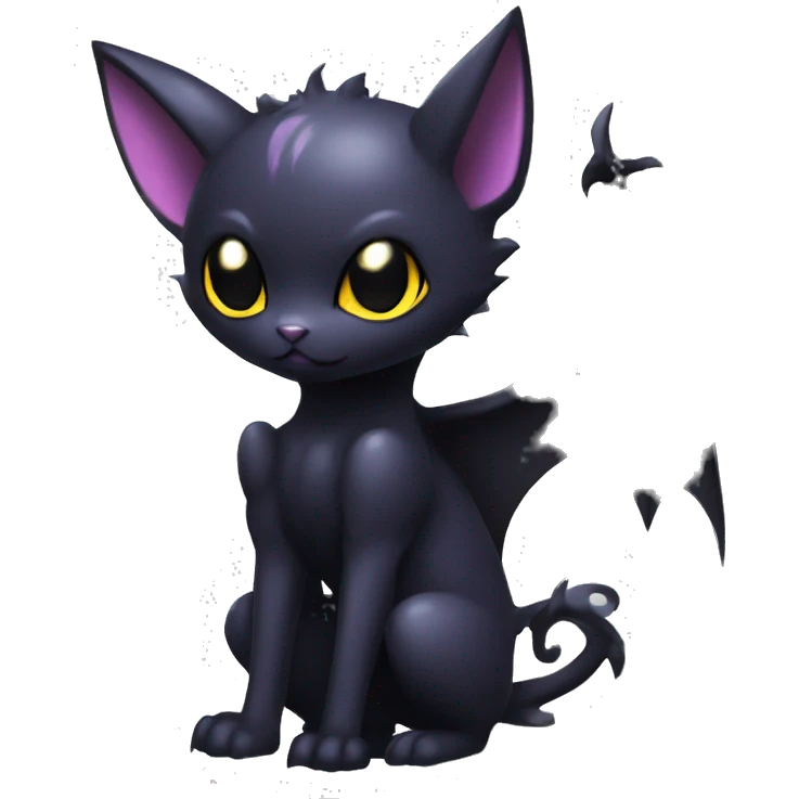 Cool Cute Edgy Dark Black Batty Chibi Noibat-Cat-Pokémon-Fakémon-hybrid emoji
