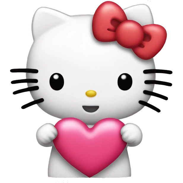hello kitty with heart emoji