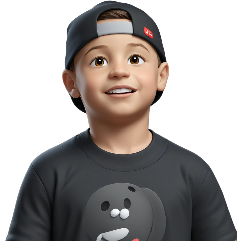 boy in black shirt hat emoji