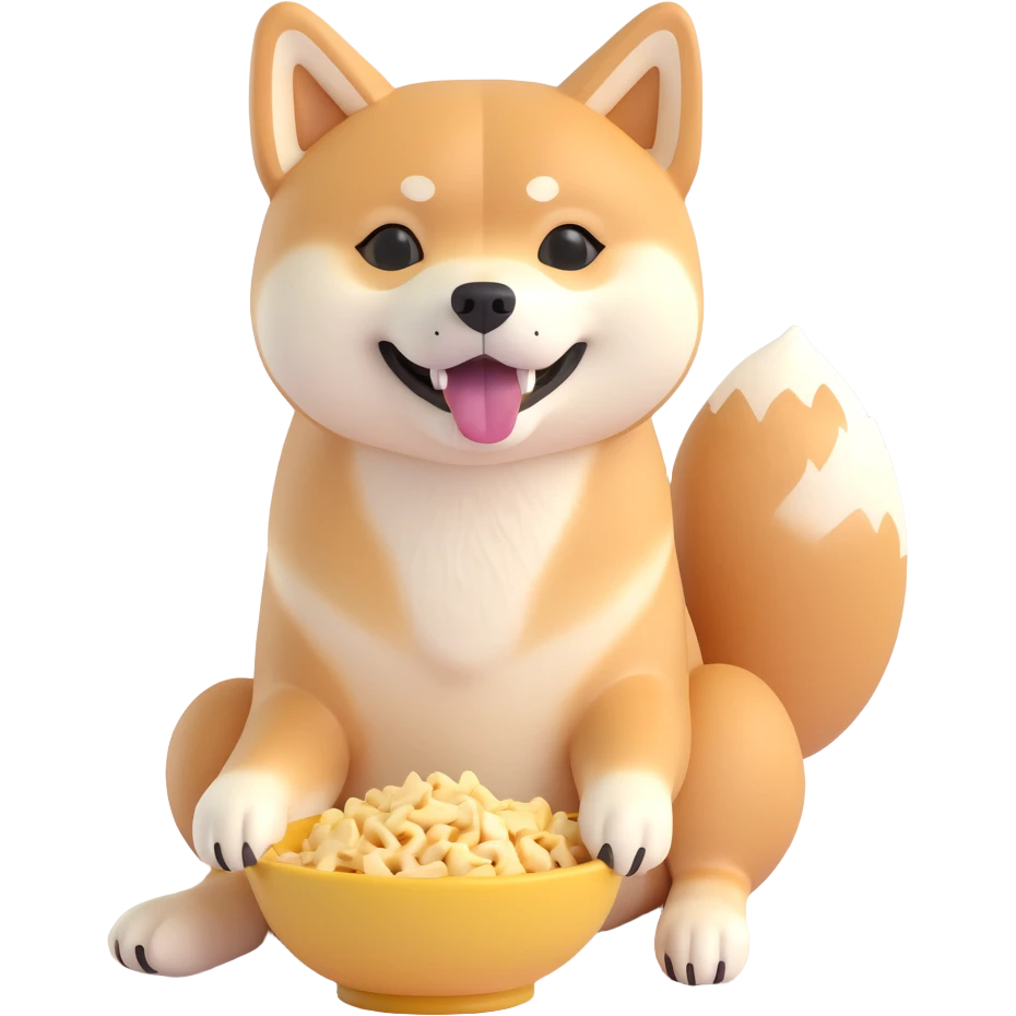 shiba inu, eating emoji