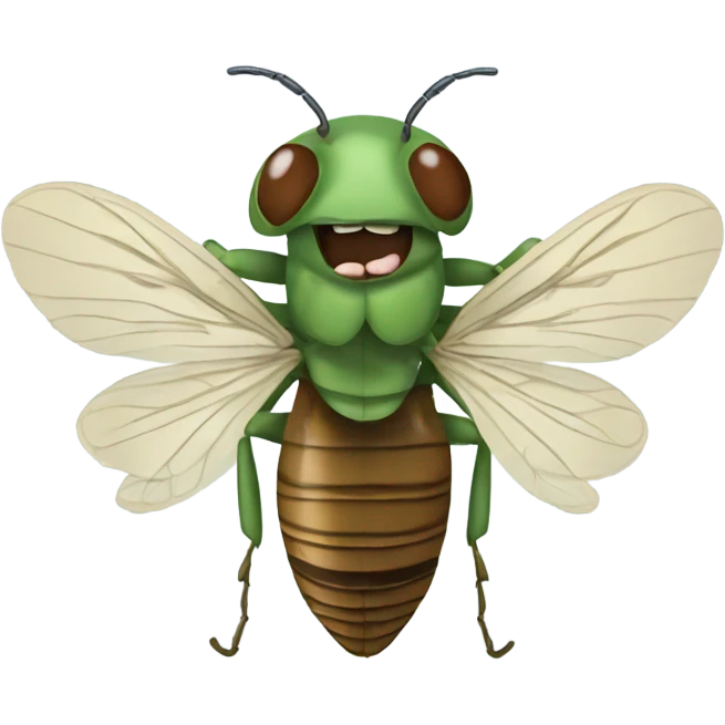 Cicada flossing emoji