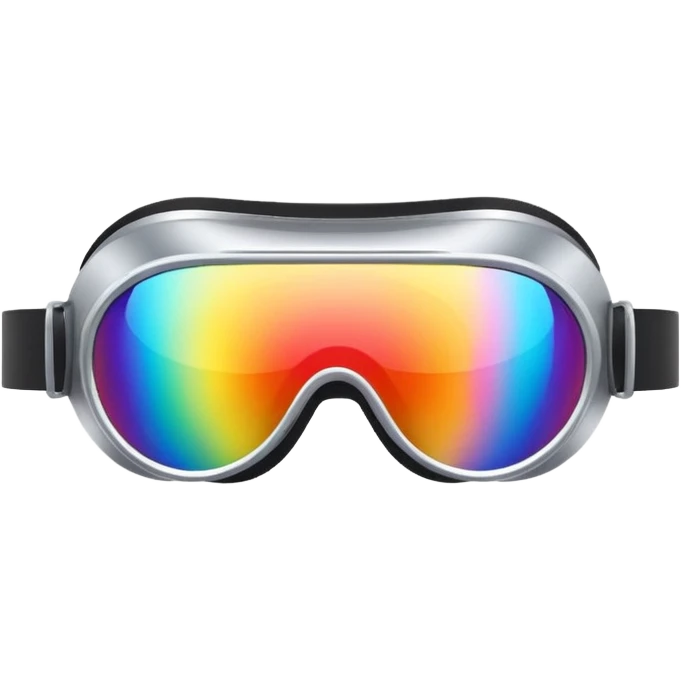 silver simulation rainbow visor goggles emoji