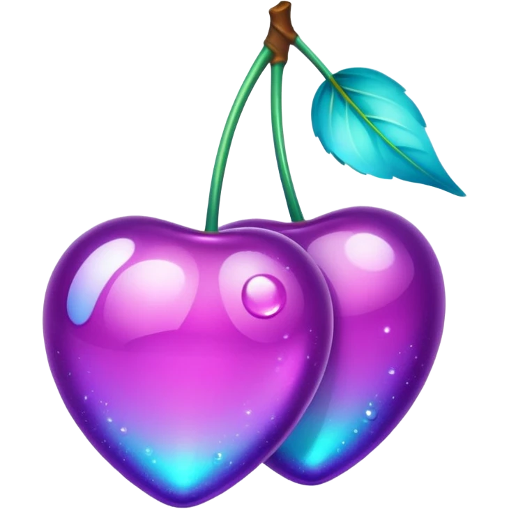 glitter purple and cian cherry emoji