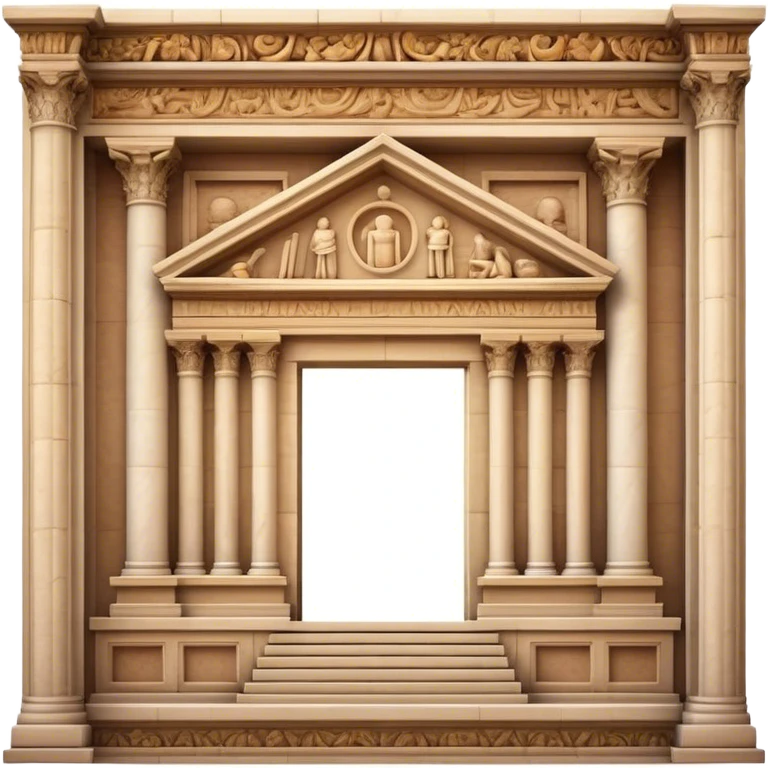 Cinematic Realistic Library of Celsus Landmark Emoji, depicted with an ornate ancient facade rendered with lifelike textures and warm, historical lighting. emoji