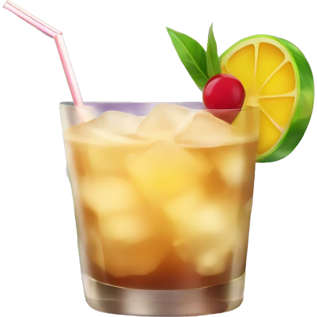 Mai tai cocktail without smile face is the glass  emoji