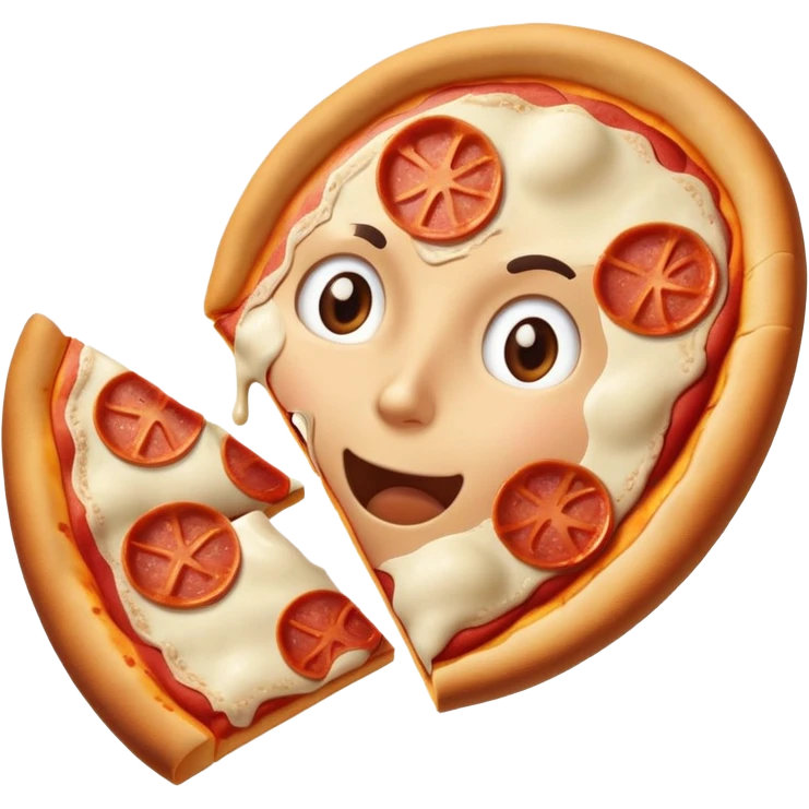 Eating a pizza emoji
