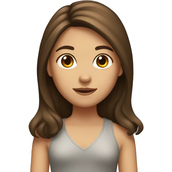 Girl with mid-length brown hair emoji