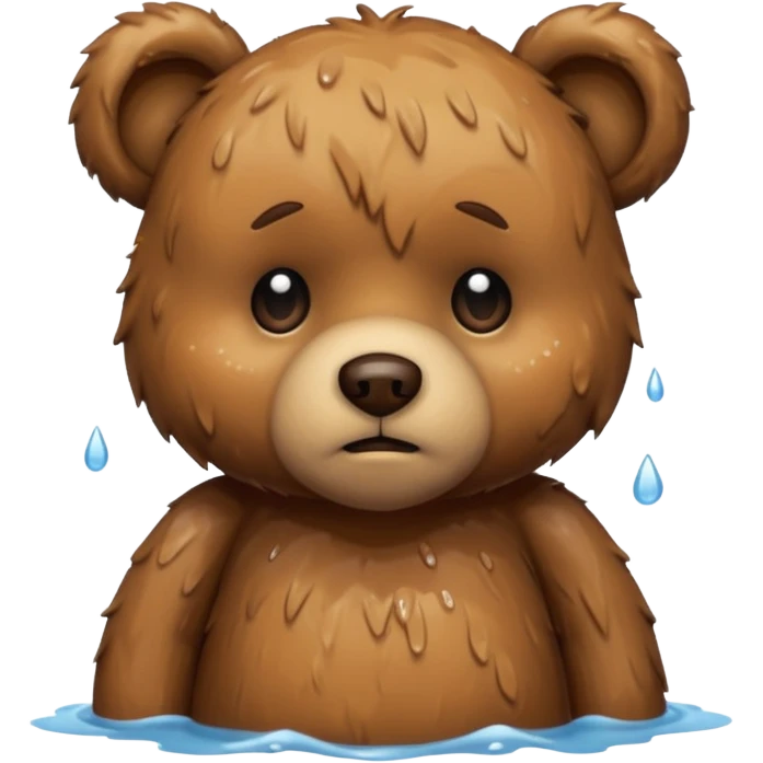 Sad teddy bear in the rain emoji