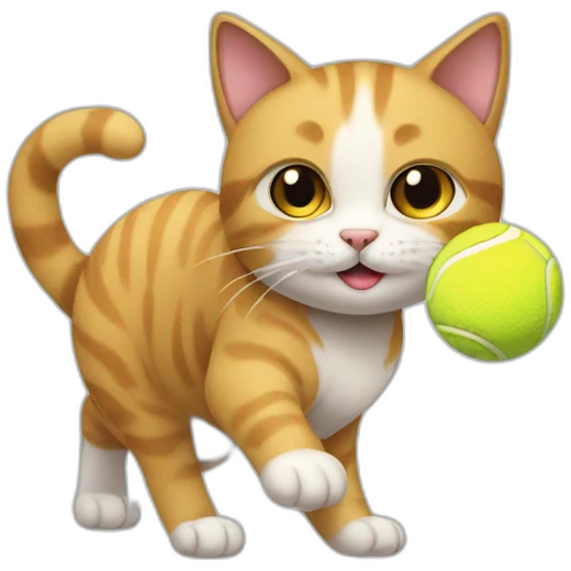 Cat playing with tennis ball emoji