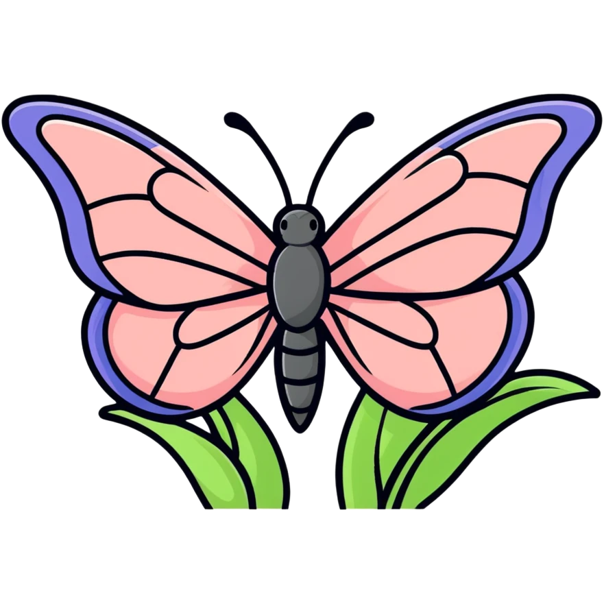Butterfly in tulip emoji