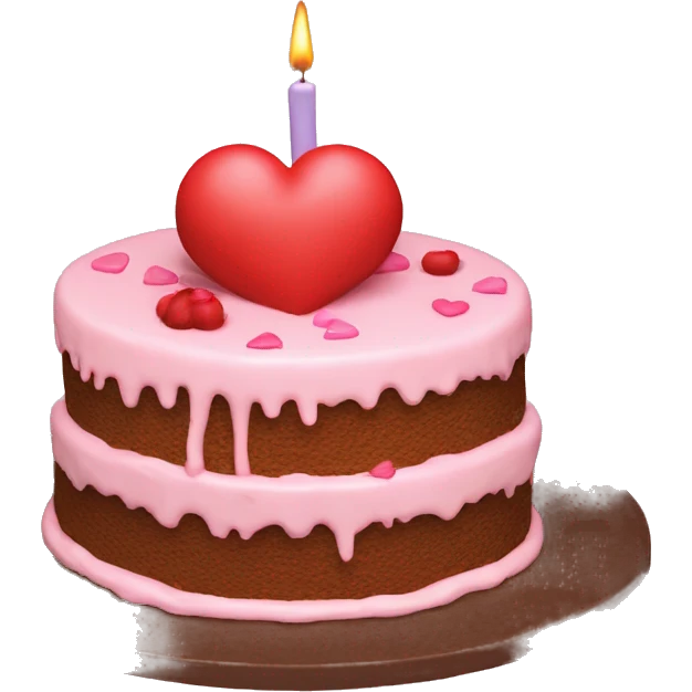 I’m sorry cake in the shape of a heart  emoji