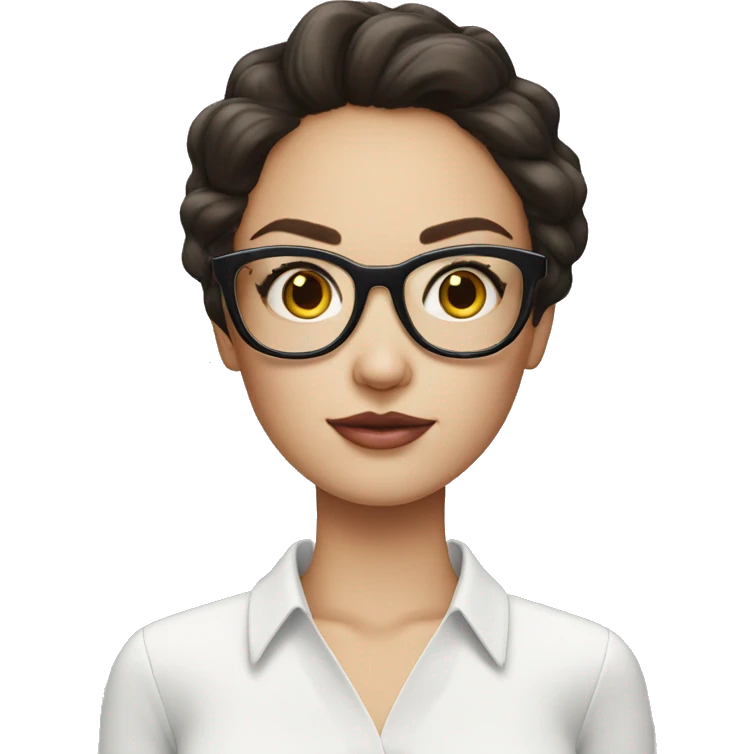 beautiful brunette with glasses miu miu emoji