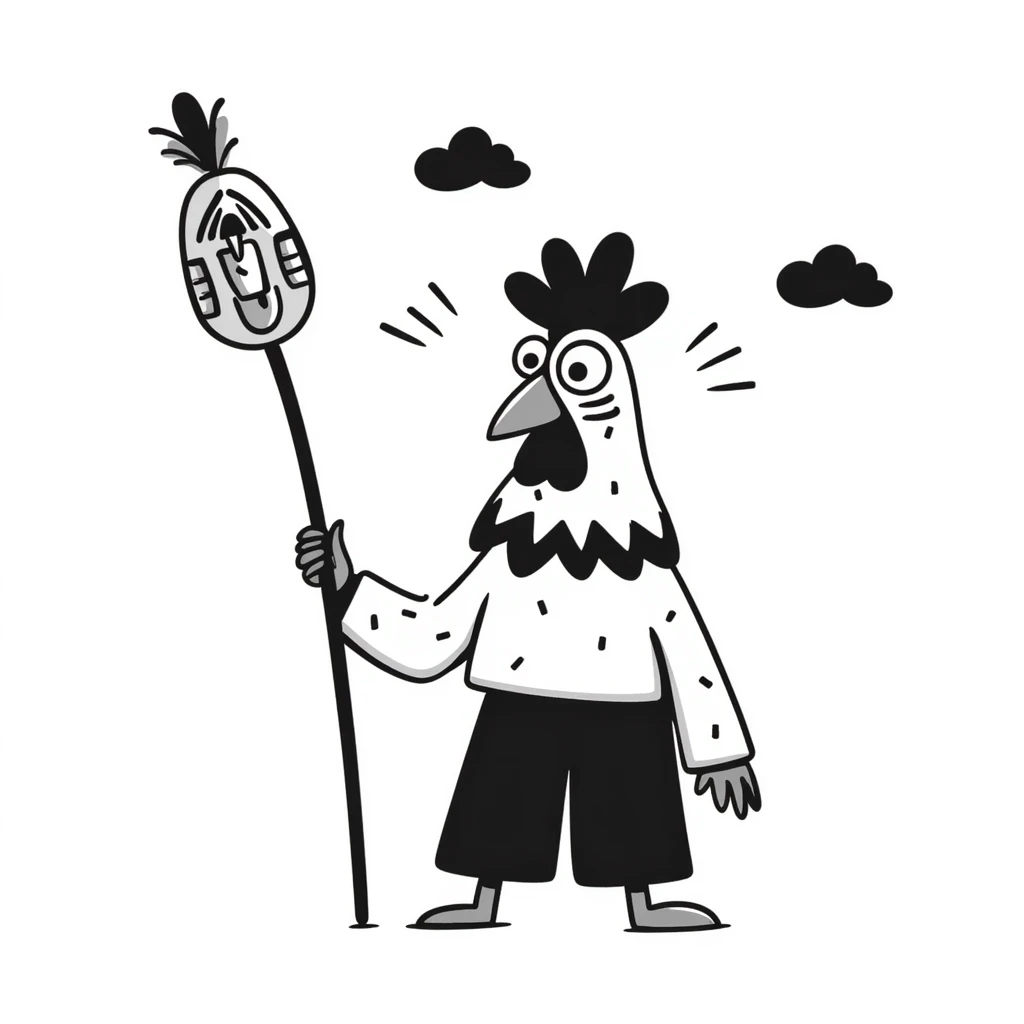 rooster shaman emoji