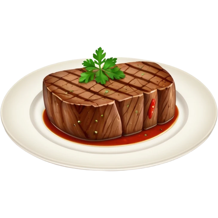fancy steak on a fancy fine dining plate emoji