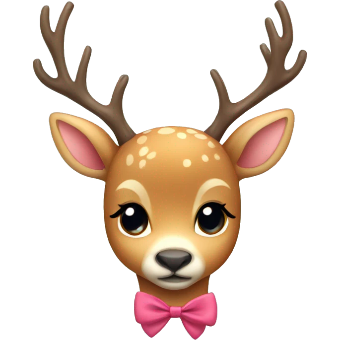 Cute deer with a bow emoji