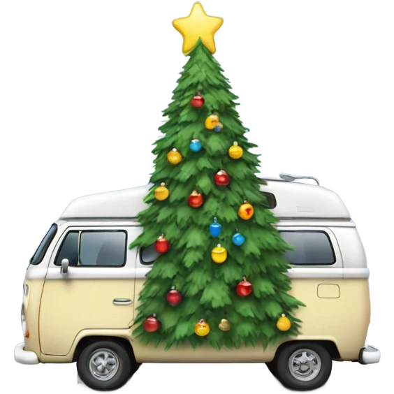 Camper van  christmas tree emoji